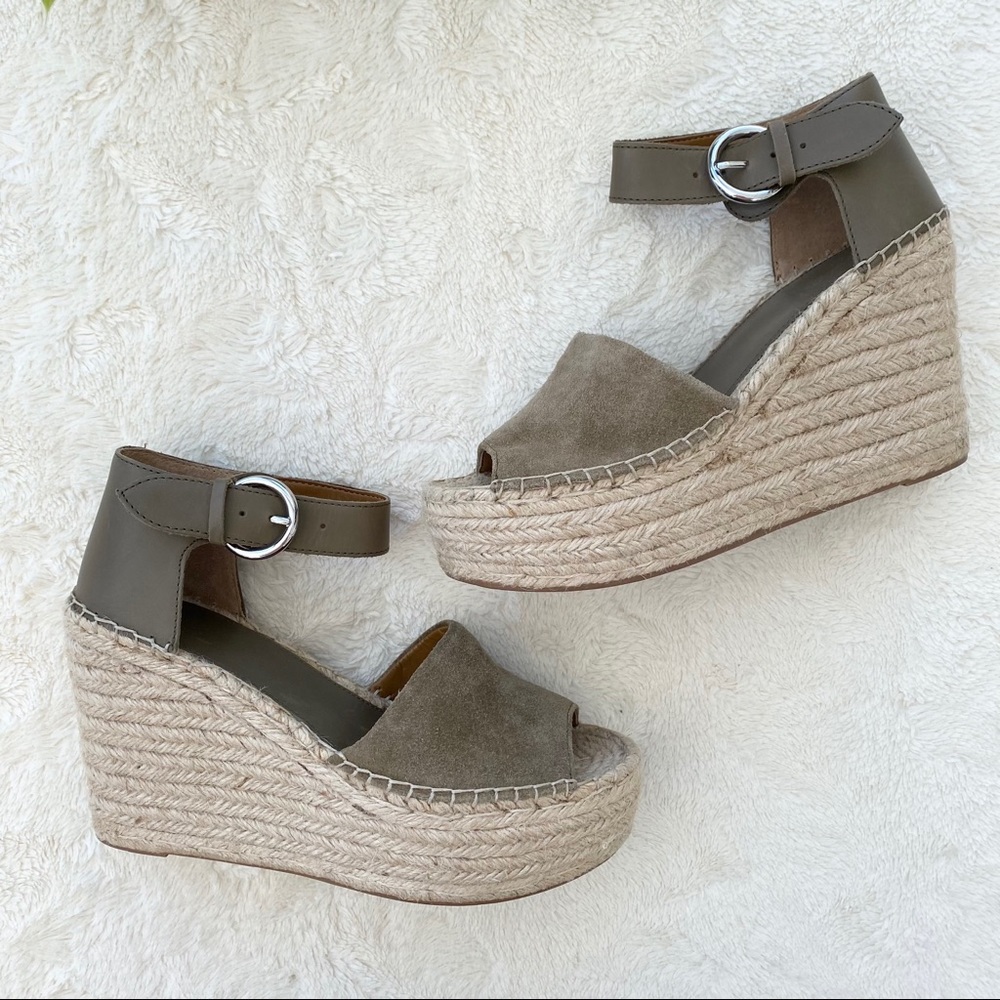 Marc Fisher Alida brown green espadrille wedge 10 - Picture 3 of 12
